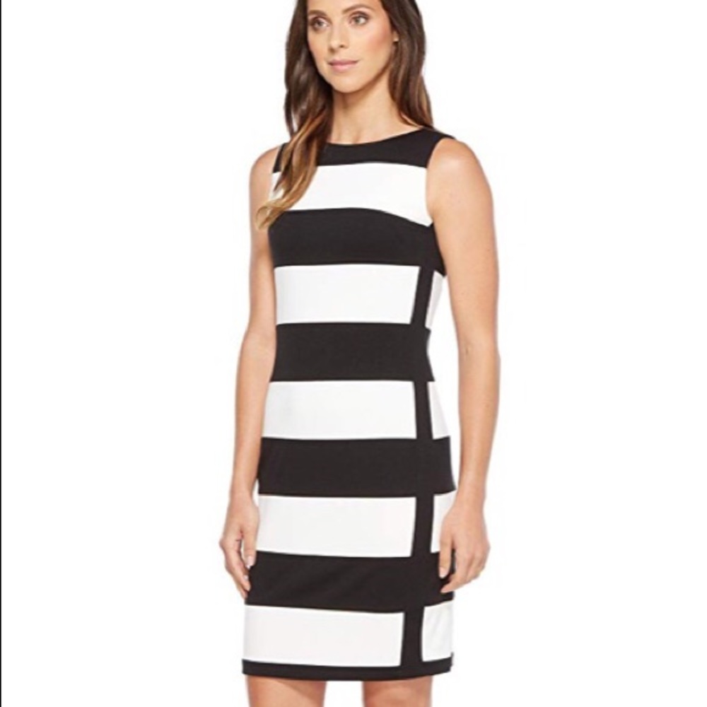 Calvin Klein Striped Scuba Dress